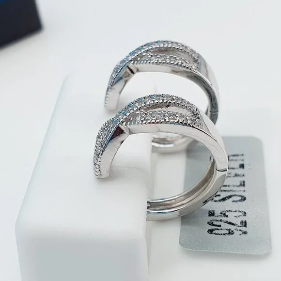 925 Sterling Silver Cubic Zirconia Earrings, UU1P6A6149